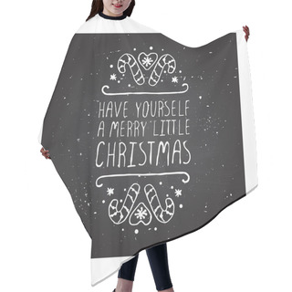 Personality  Christmas Greeting Card With Text On Chalkboard Background Hair Cutting Cape