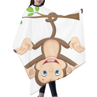 Personality  Cute Baby Monkey Hanging On Tree Hair Cutting Cape