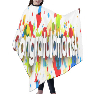 Personality  Congratulations Banner With Colorful Confetti Hair Cutting Cape