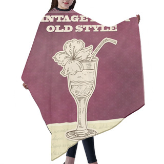 Personality  Vintage Party Poster With Cocktail Hair Cutting Cape