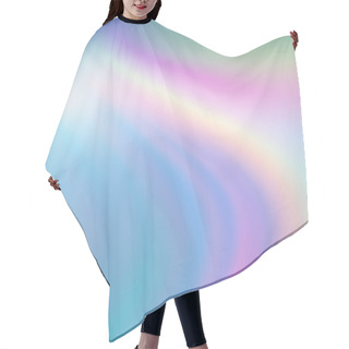 Personality  Gentle Curved Rainbow Waves Covered A Light Blue Background Hair Cutting Cape