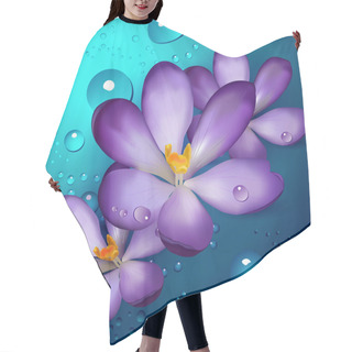 Personality  Illustration Of Violet Lotuses Hair Cutting Cape