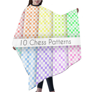 Personality  Chess Plaid Vector Seamless Patterns. Endless Texture Hair Cutting Cape