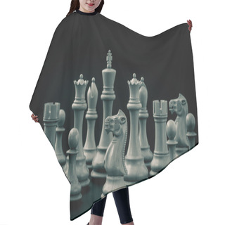 Personality  Abstract Background Of Business Concept . Standing King Of Chess Hair Cutting Cape