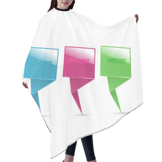 Personality  Paper Speech Bubble,  Vector Illustration   Hair Cutting Cape