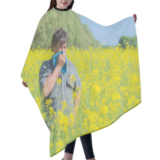 Personality  Man In Field Hair Cutting Cape