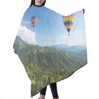 Personality  Hot Air Balloon Over Mountain Landscape Hair Cutting Cape