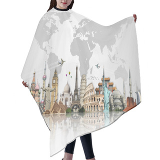 Personality  Travel The World Monuments Concept Hair Cutting Cape