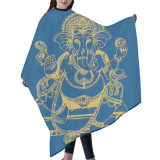 Personality  Drawing Or Sketch Of Lord Ganesha Or Vinayaka Editable Outline Illustration Hair Cutting Cape