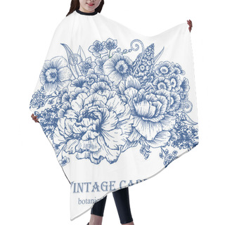 Personality  Hand-drawn Floral Bouquet Hair Cutting Cape