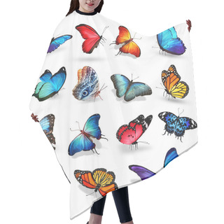 Personality  Tropical Colorful Butterflies Hair Cutting Cape