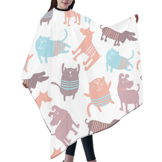 Personality  Funny Cartoon Dogs And Cats Hair Cutting Cape
