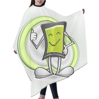 Personality  Smart Phone Character In Vector Hair Cutting Cape