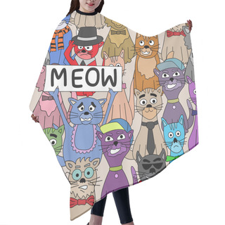 Personality  Pattern Cats Meow Hair Cutting Cape