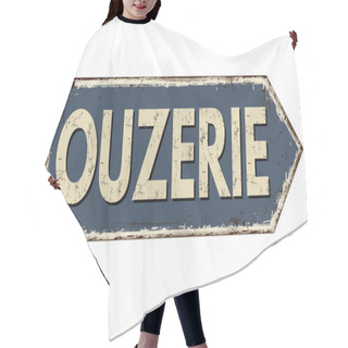 Personality  Ouzerie Vintage Rusty Metal Sign Hair Cutting Cape