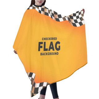 Personality  3d Checkered Racing Flag Yellow Background Hair Cutting Cape