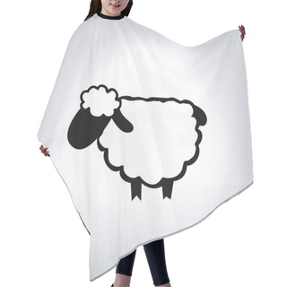 Personality  Black Silhouette Of Sheep Hair Cutting Cape