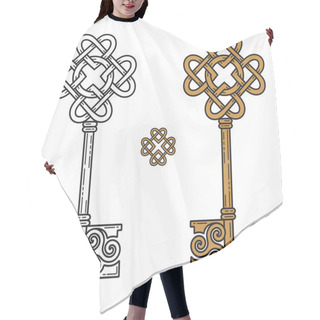 Personality  Key In The Celtic Style. Sign Of Wisdom Hair Cutting Cape