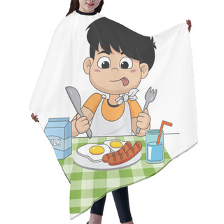 Personality  The Child Eats Breakfast That Can Affect The Growth Of Children  Hair Cutting Cape