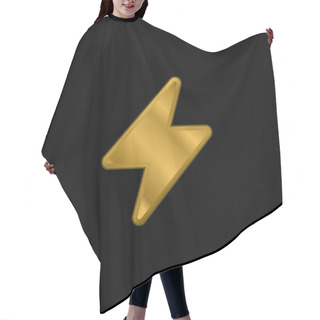 Personality  Bolt Gold Plated Metalic Icon Or Logo Vector Hair Cutting Cape