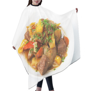 Personality  Restaurant Food Isolated - Beef Stew With Green Parsley Hair Cutting Cape