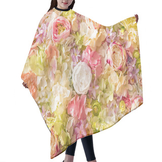 Personality  Close-up View Of Beautiful Floral Background With Tender Elegant Flowers Hair Cutting Cape