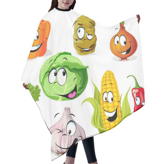 Personality  Funny Vegetable And Spice Cartoon Hair Cutting Cape