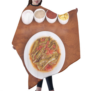 Personality  Excellent Turkish Food Green Beans On A Spicy Plate Hair Cutting Cape