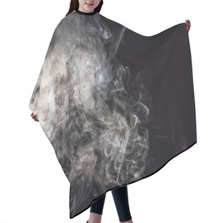 Personality  Abstract Background With Grey Smoke On Black Hair Cutting Cape