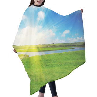 Personality  Sun Rising Above A Field Hair Cutting Cape