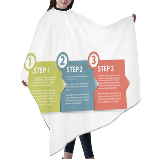 Personality  One Two Three - Vector Paper Retro Steps Hair Cutting Cape