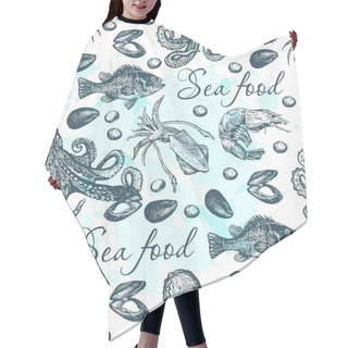 Personality  Graphic Card With Sea Food Hair Cutting Cape