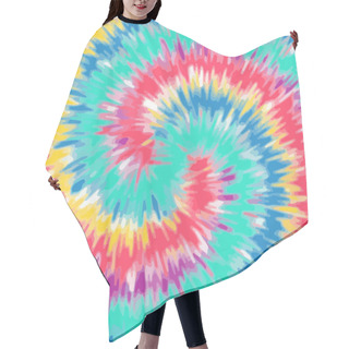 Personality  Tie Dye Background Rainbow Color Swirl. Colorful Abstract Pattern Design Vector Hair Cutting Cape