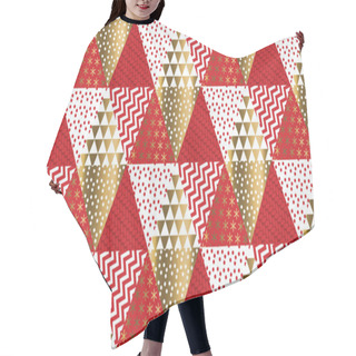 Personality  Red And Gold Xmas Carnival Pattern. Hair Cutting Cape