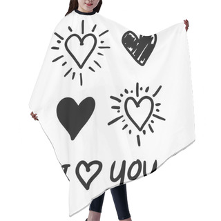 Personality  Heart Hand Draw Icons Hair Cutting Cape
