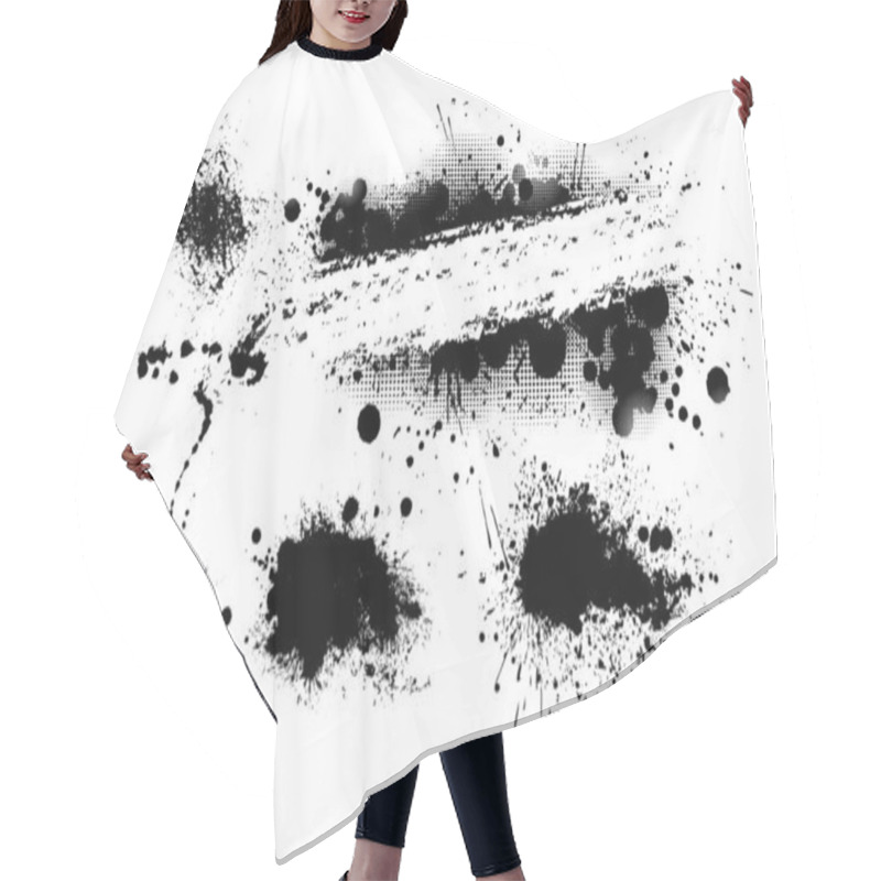 Personality  Black spots of paint on a white background. Vector hair cutting cape