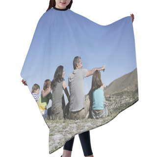Personality  Family Resting In Mountain Range Hair Cutting Cape