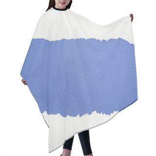 Personality  Ragged White Textured Paper With Copy Space On Deep Blue Background  Hair Cutting Cape