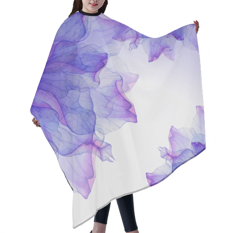 Personality  Pattern With Purple Flower Petals Hair Cutting Cape
