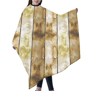 Personality  Wooden Cracked Background Of Brown, White And Yellow Planks Hair Cutting Cape