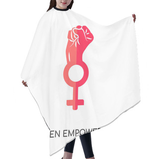 Personality  Women Empowerment Logo Isolated On White Background , Colorful V Hair Cutting Cape