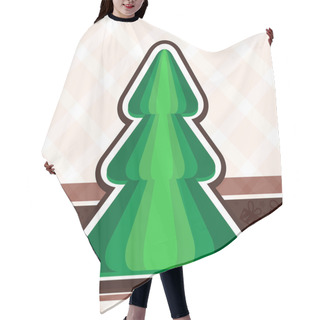 Personality  Vector Background With Christmas Tree. Hair Cutting Cape