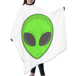 Personality  Vector Illstration Of Green Alien On White Background. Isolated. Hair Cutting Cape