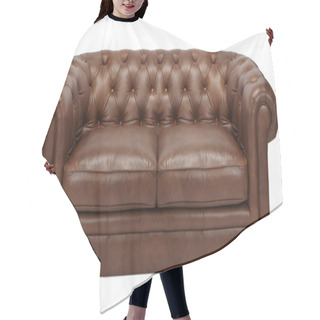 Personality  Image Of A Modern Brown Leather Sofa Over White Background Hair Cutting Cape
