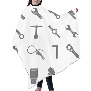 Personality  Black Icons - Sixteen Different Types Of Wrenches Hair Cutting Cape