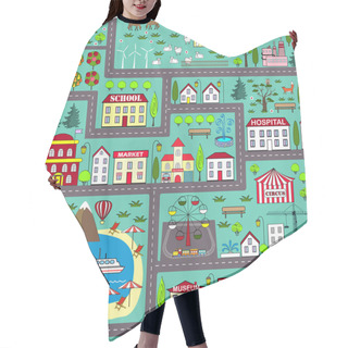 Personality  Seamless Road Play Mat For Kids Activity And Entertainment Hair Cutting Cape