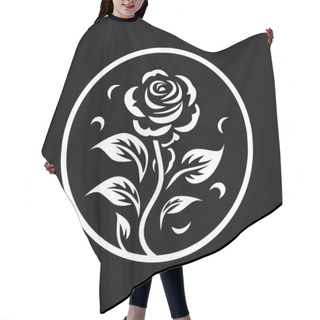 Personality  Flower - Black And White Vector Illustration Hair Cutting Cape