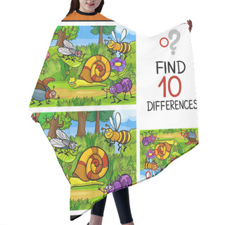 Personality  Finding Differences Game Cartoon Hair Cutting Cape