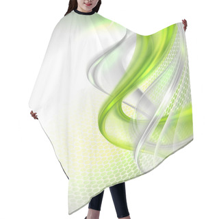 Personality  Abstract Gray Waving Background With Green Element Hair Cutting Cape