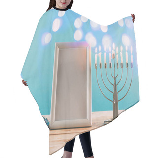 Personality  Frame, Menorah And Cookies For Hanukkah Hair Cutting Cape